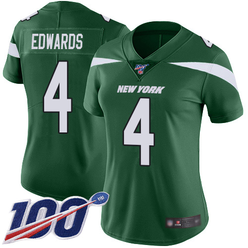 New York Jets Limited Green Women Lac Edwards Home Jersey NFL Football 4 100th Season Vapor Untouchable